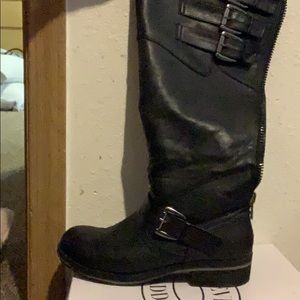 Madden Girl Tall Black Moto Boot